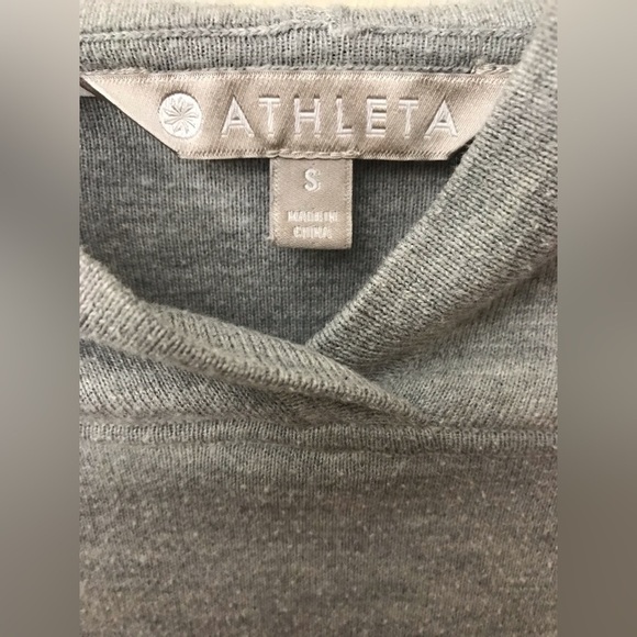 ATHLETA Embark Women Cotton Blend Gray White Color Block Hoodie Sweatshirt Small - Picture 11 of 12